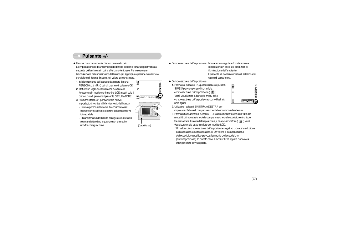 Samsung EC-A503ZBBA/E1, EC-A503ZRBA/PT, EC-A503ZSBA/E1 manual Carta bianca 