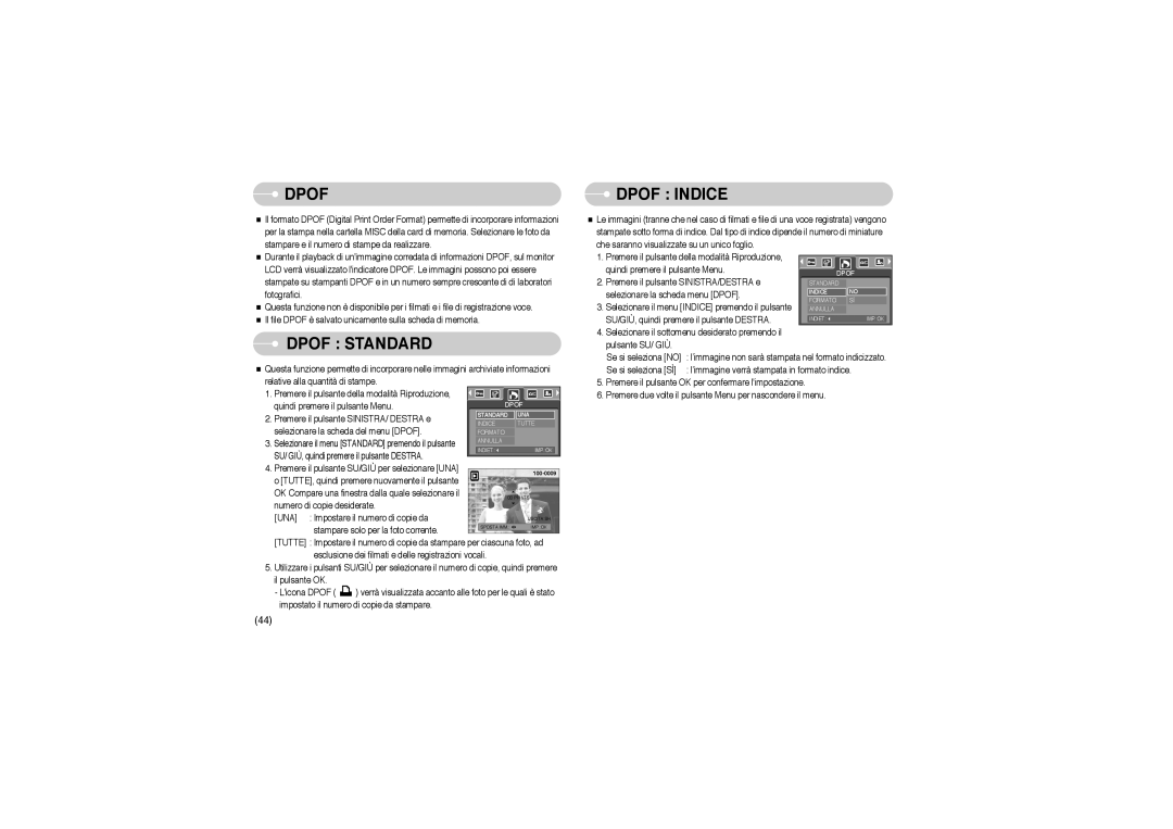 Samsung EC-A503ZRBA/PT, EC-A503ZBBA/E1, EC-A503ZSBA/E1 manual Dpof 