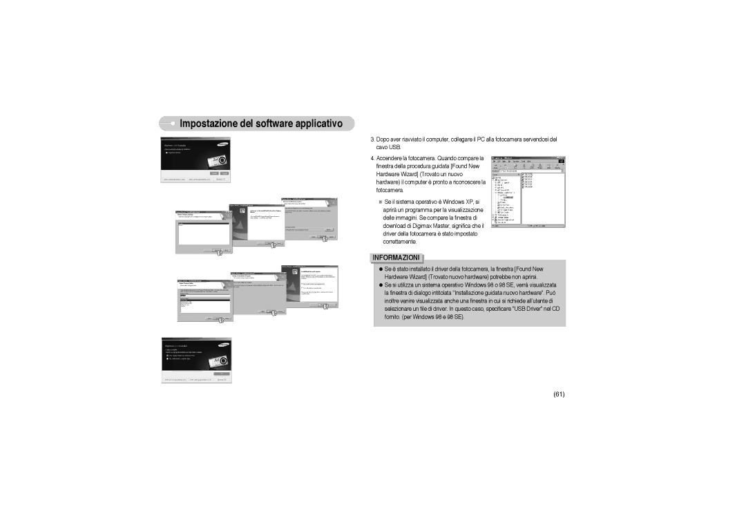 Samsung EC-A503ZSBA/E1, EC-A503ZRBA/PT, EC-A503ZBBA/E1 manual Impostazione del software applicativo 