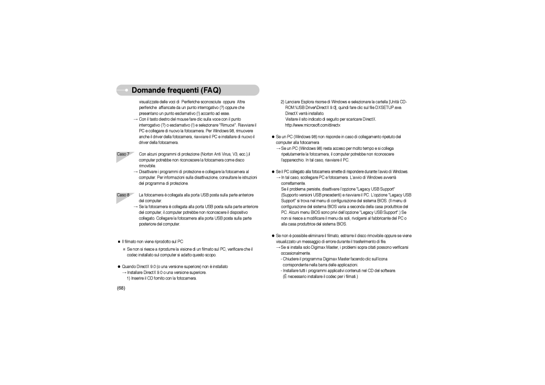 Samsung EC-A503ZRBA/PT, EC-A503ZBBA/E1, EC-A503ZSBA/E1 manual Domande frequenti FAQ 