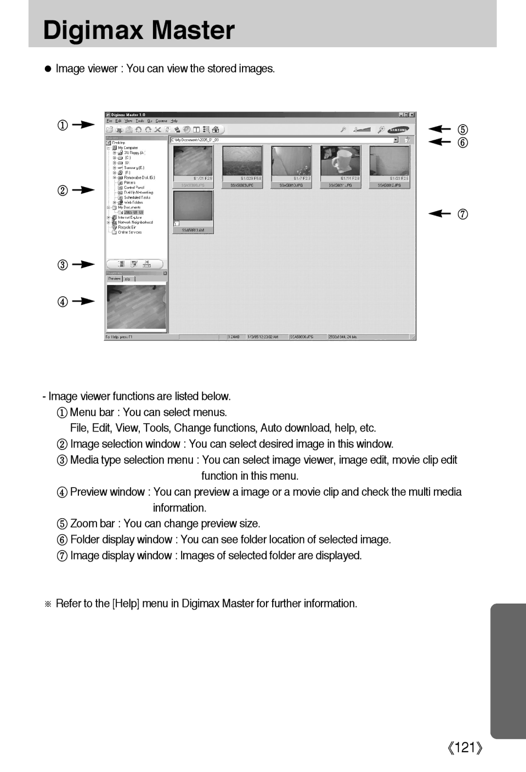 Samsung EC-A50ZZSBA/E1, EC-A50ZZSBA/FR, EC-A50ZZSBA/DE, EC-A502ZSBA/E1 manual Image viewer You can view the stored images 