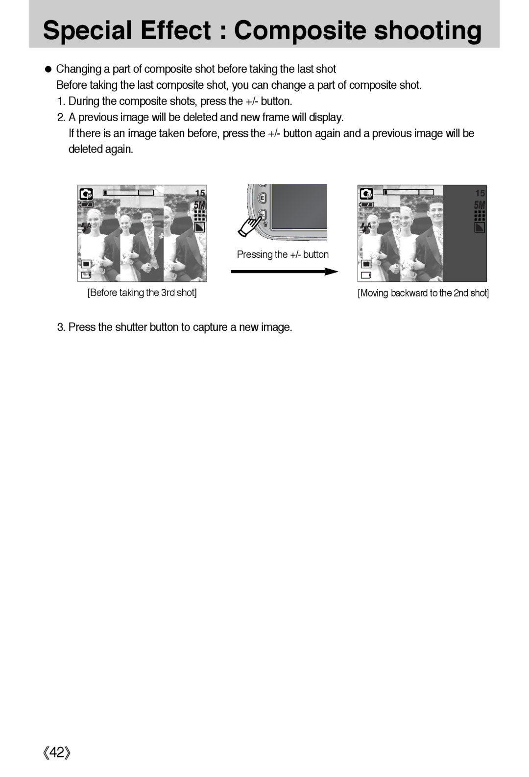 Samsung EC-A50ZZSBA/FR, EC-A50ZZSBA/DE, EC-A50ZZSBA/E1, EC-A502ZSBA/E1 manual Press the shutter button to capture a new image 