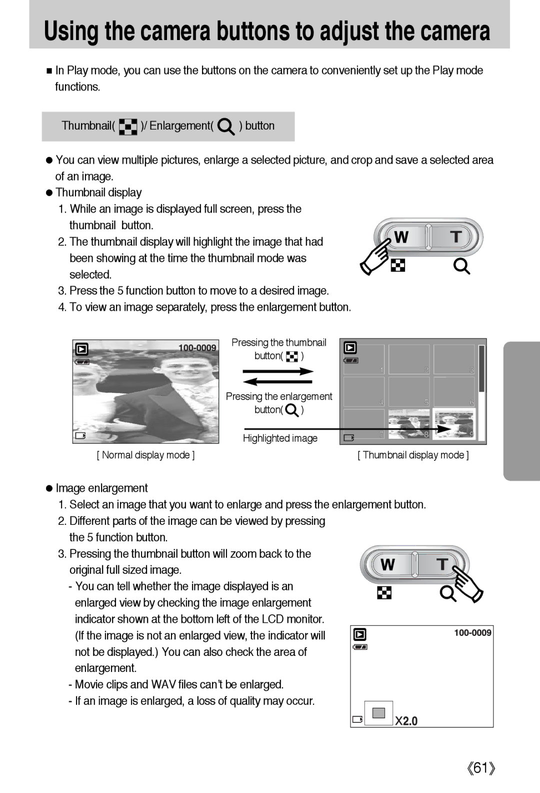 Samsung EC-A502ZBBA/E1, EC-A50ZZSBA/FR, EC-A50ZZSBA/DE, EC-A50ZZSBA/E1, EC-A502ZSBA/E1, EC-A50ZZSAA Thumbnail display mode 