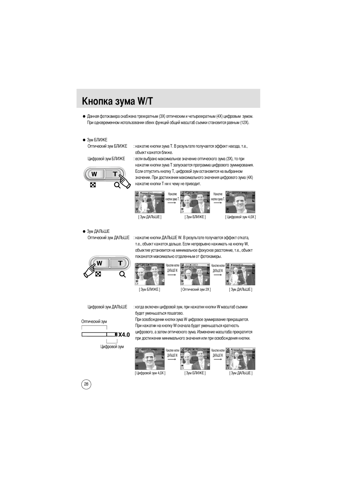 Samsung EC-A50ZZSBA/FR, EC-A50ZZSBA/DE, EC-A50ZZSBA/E1, EC-A502ZSBA/E1 Оптический зум Цифрового, а затем оптического зума 