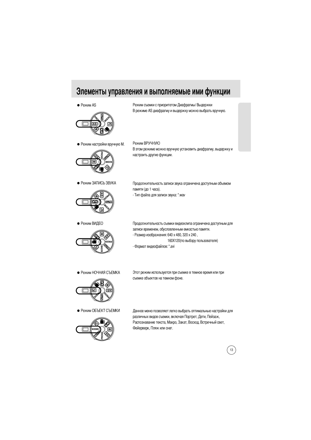 Samsung EC-A5ZZZSBA/E1, EC-A50ZZSBA/FR manual Настроить другие функции Памяти до 1 часа, 160X120по выбору пользователя 