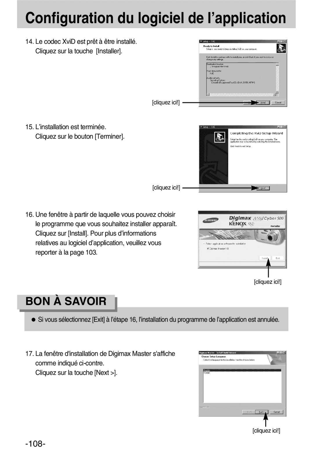 Samsung EC-A50ZZSBA/FR manual 108 