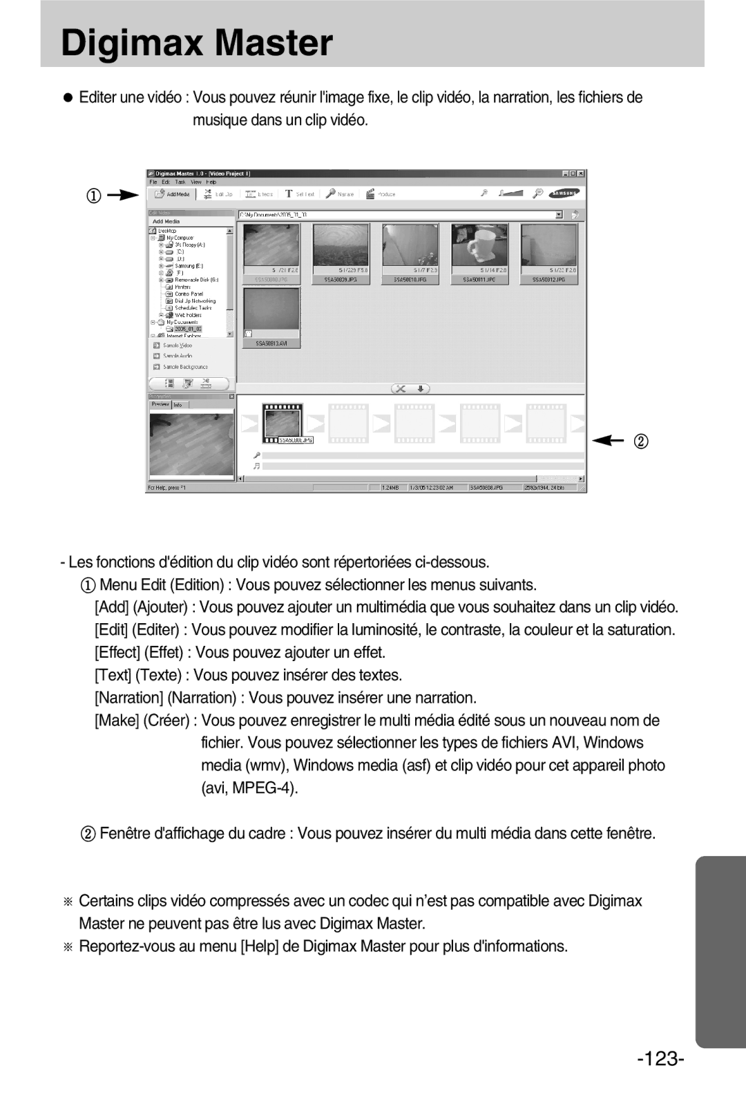 Samsung EC-A50ZZSBA/FR manual 123 