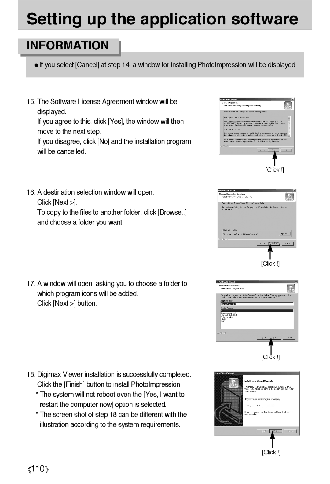 Samsung EC-A55WZSBB/E1, EC-A55WZBBA/E1, EC-A55WZSBA/US, EC-A55WZSBA/E1, EC-A55WZSAA manual 110 