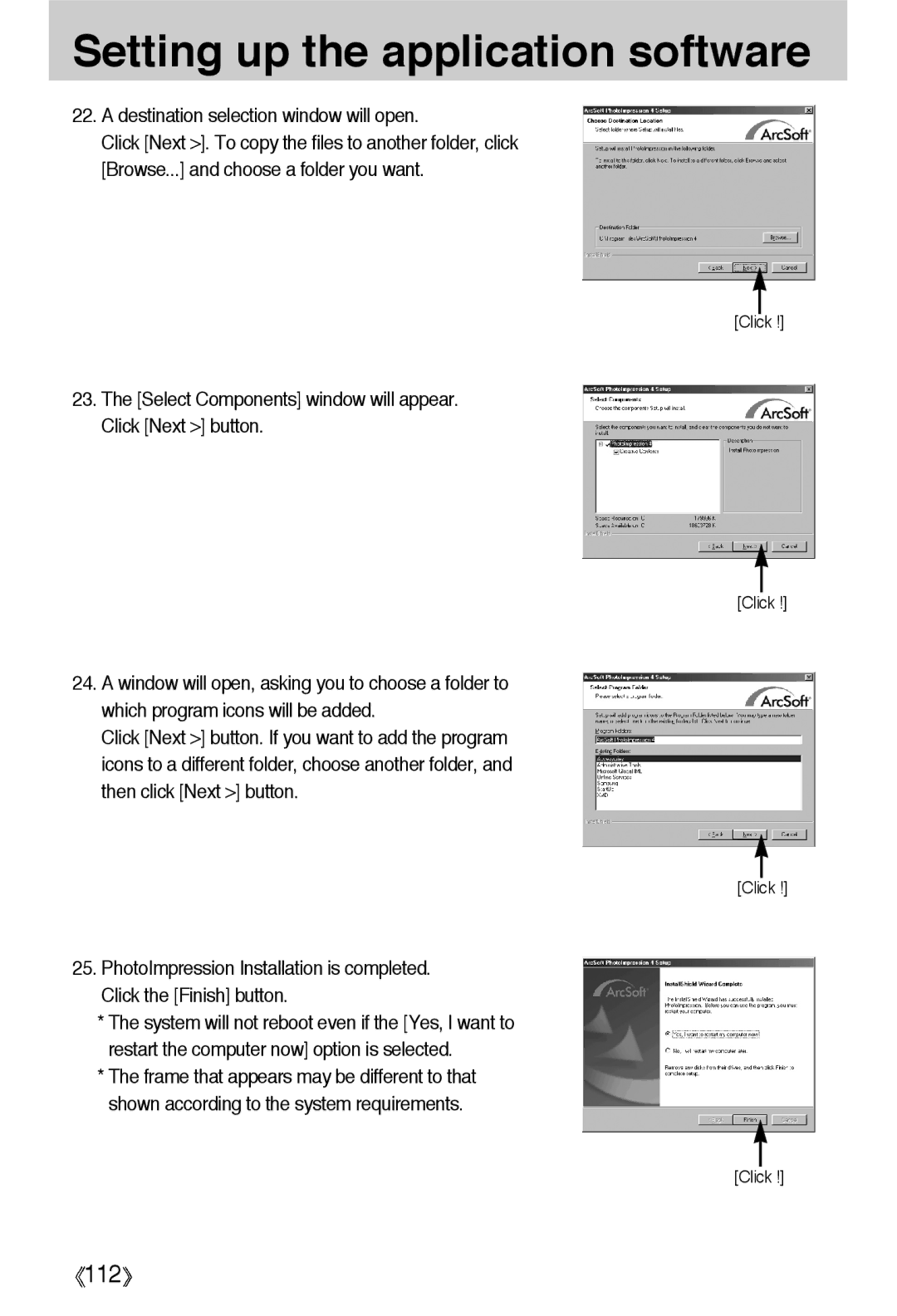 Samsung EC-A55WZSBA/US Destination selection window will open, Select Components window will appear. Click Next button 