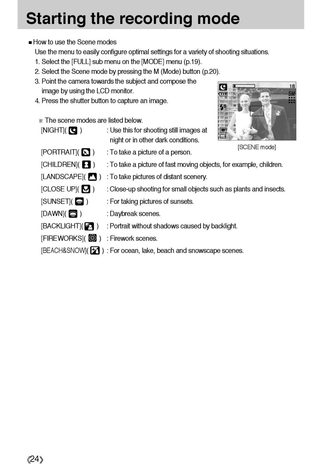 Samsung EC-A55WZSAA, EC-A55WZSBB/E1, EC-A55WZBBA/E1, EC-A55WZSBA/US, EC-A55WZSBA/E1 manual Dawn, Backlight 