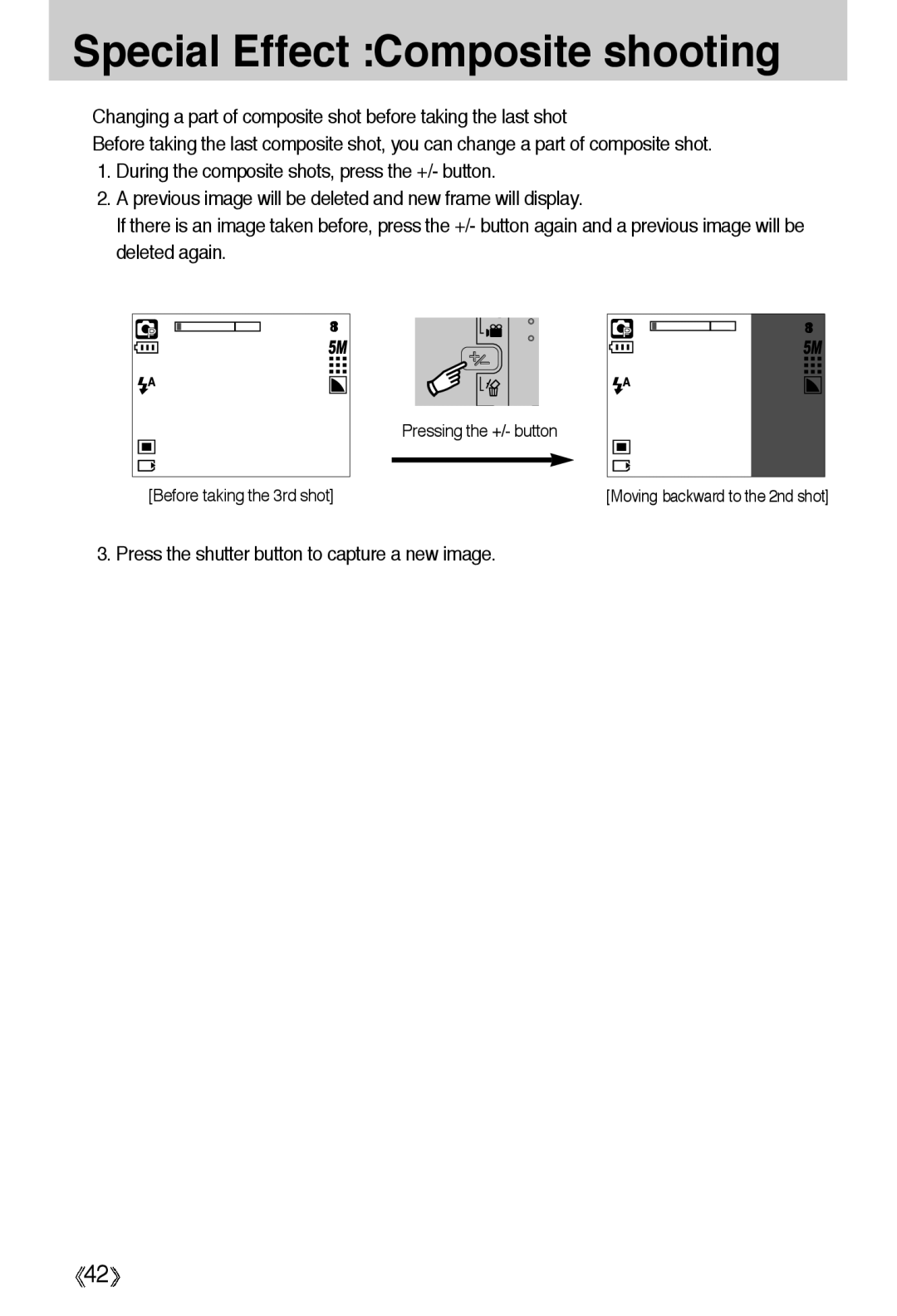 Samsung EC-A55WZSBA/US, EC-A55WZSBB/E1, EC-A55WZBBA/E1, EC-A55WZSBA/E1 manual Press the shutter button to capture a new image 