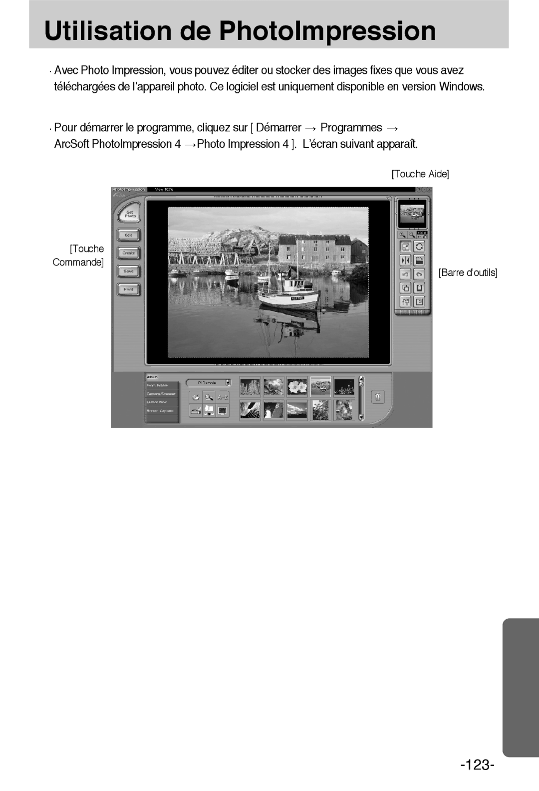 Samsung EC-A55WZBBA/E1, EC-A55WZSBB/E1 manual Utilisation de PhotoImpression 