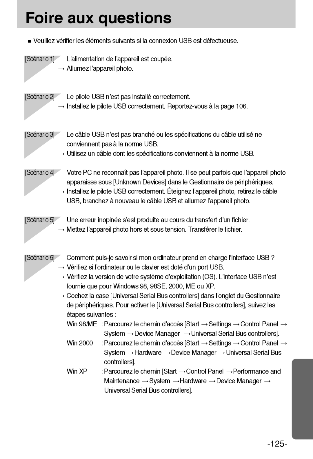 Samsung EC-A55WZBBA/E1, EC-A55WZSBB/E1 manual Foire aux questions 