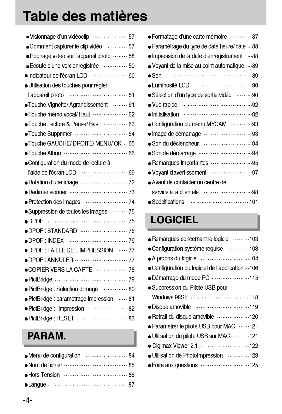 Samsung EC-A55WZSBB/E1 manual Dpof Standard, Dpof Index Dpof Taille DE L’IMPRESSION, Dpof Annuler, Copier Vers LA Carte 