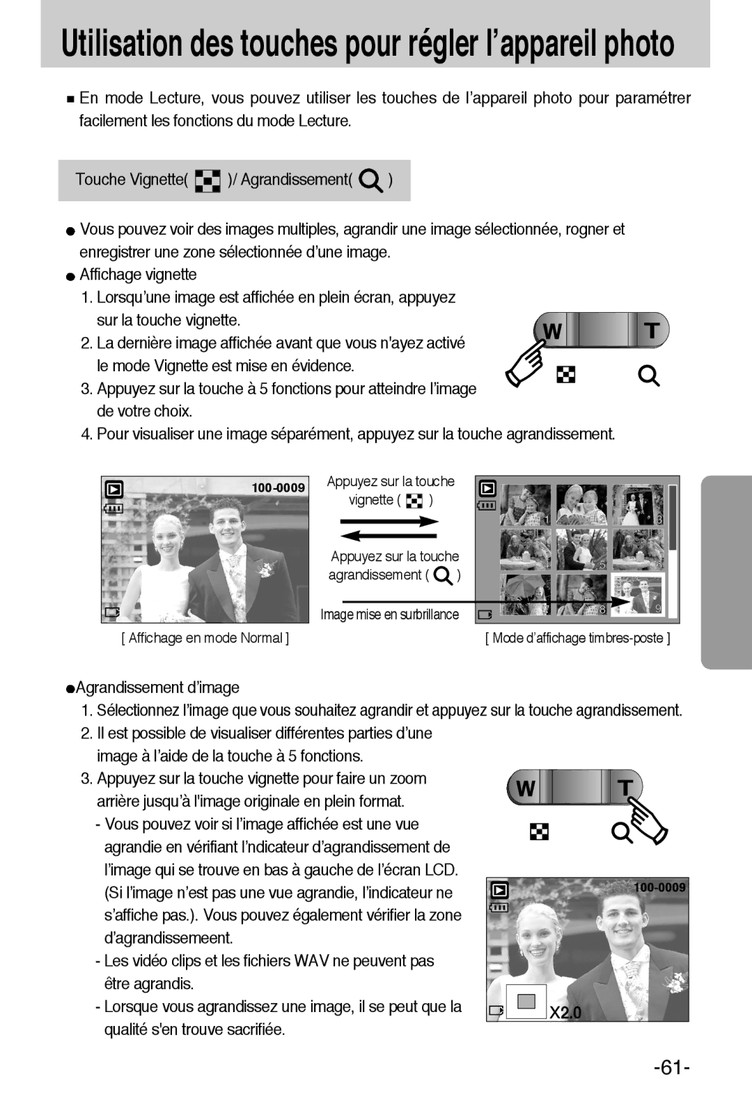 Samsung EC-A55WZBBA/E1, EC-A55WZSBB/E1 manual Agrandissement d’image, Qualité sen trouve sacrifiée 