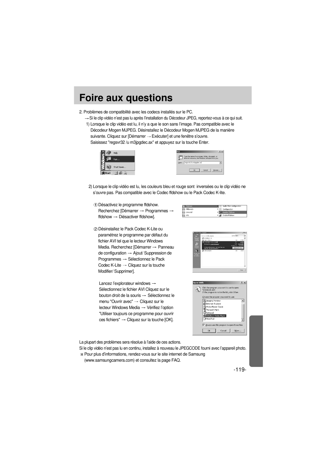 Samsung EC-A6ZZZSBA/E1 manual 119 