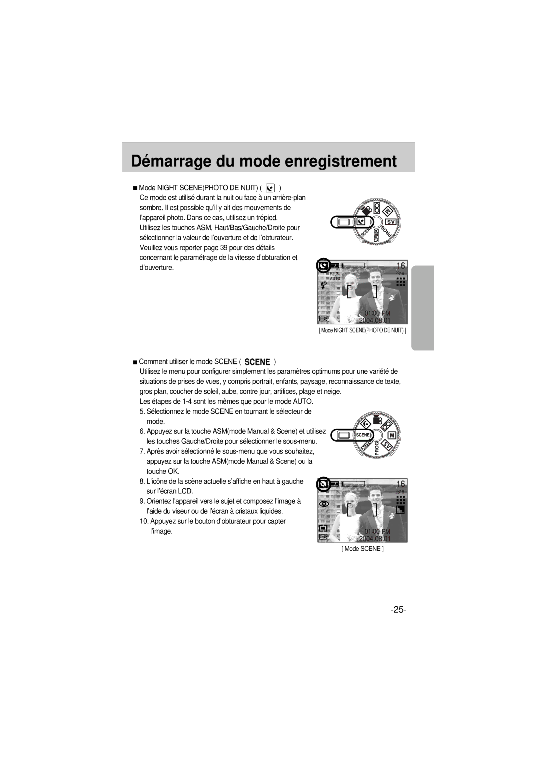 Samsung EC-A6ZZZSBA/E1 manual Mode Night Scenephoto DE Nuit, Comment utiliser le mode Scene 