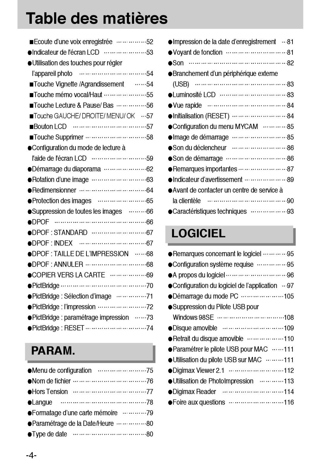 Samsung EC-A6ZZZSBA/E1 Usb, Dpof Dpof Standard, Dpof Index Dpof Taille DE L’IMPRESSION, Dpof Annuler, Copier Vers LA Carte 