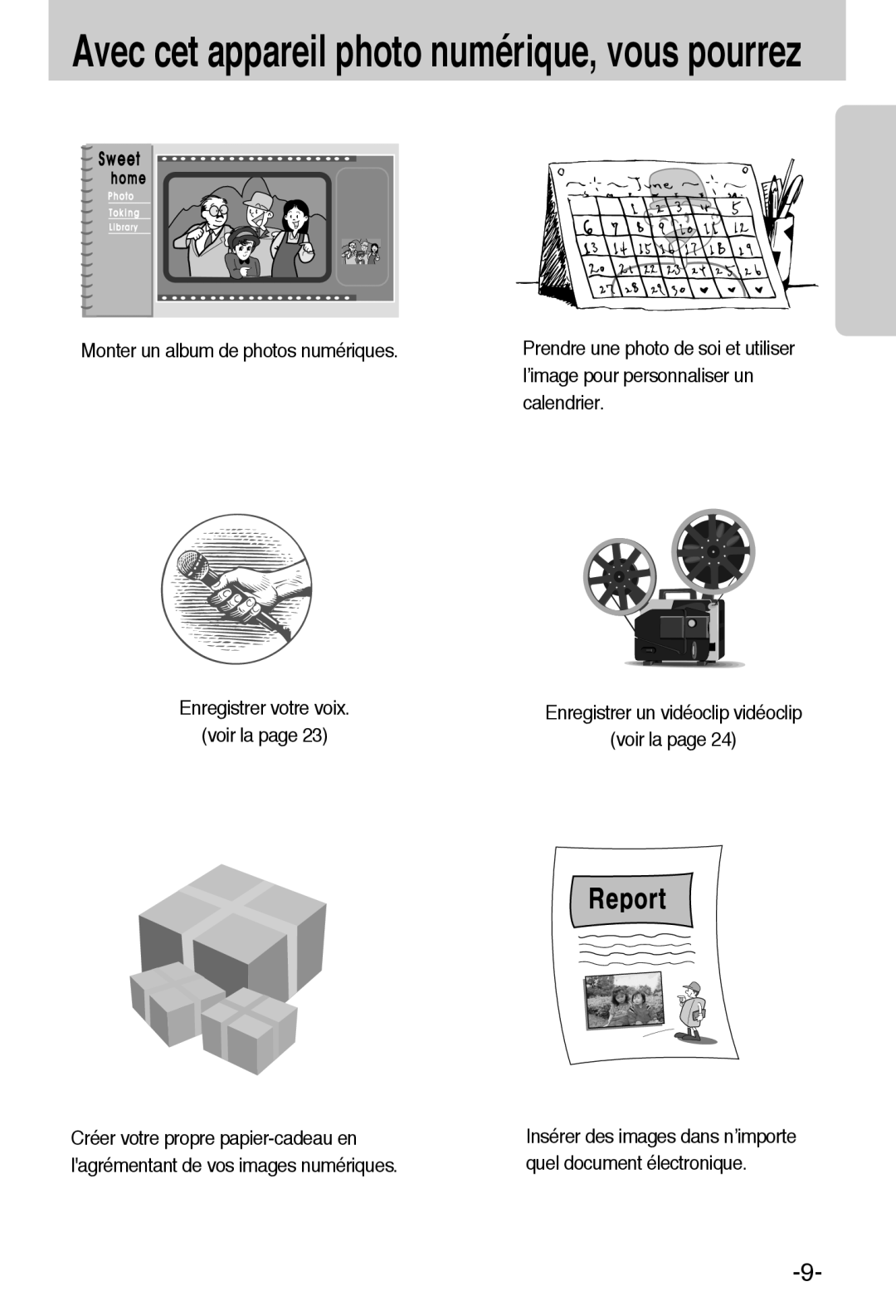 Samsung EC-A6ZZZSBA/E1 manual Insérer des images dans n’importe quel document électronique 