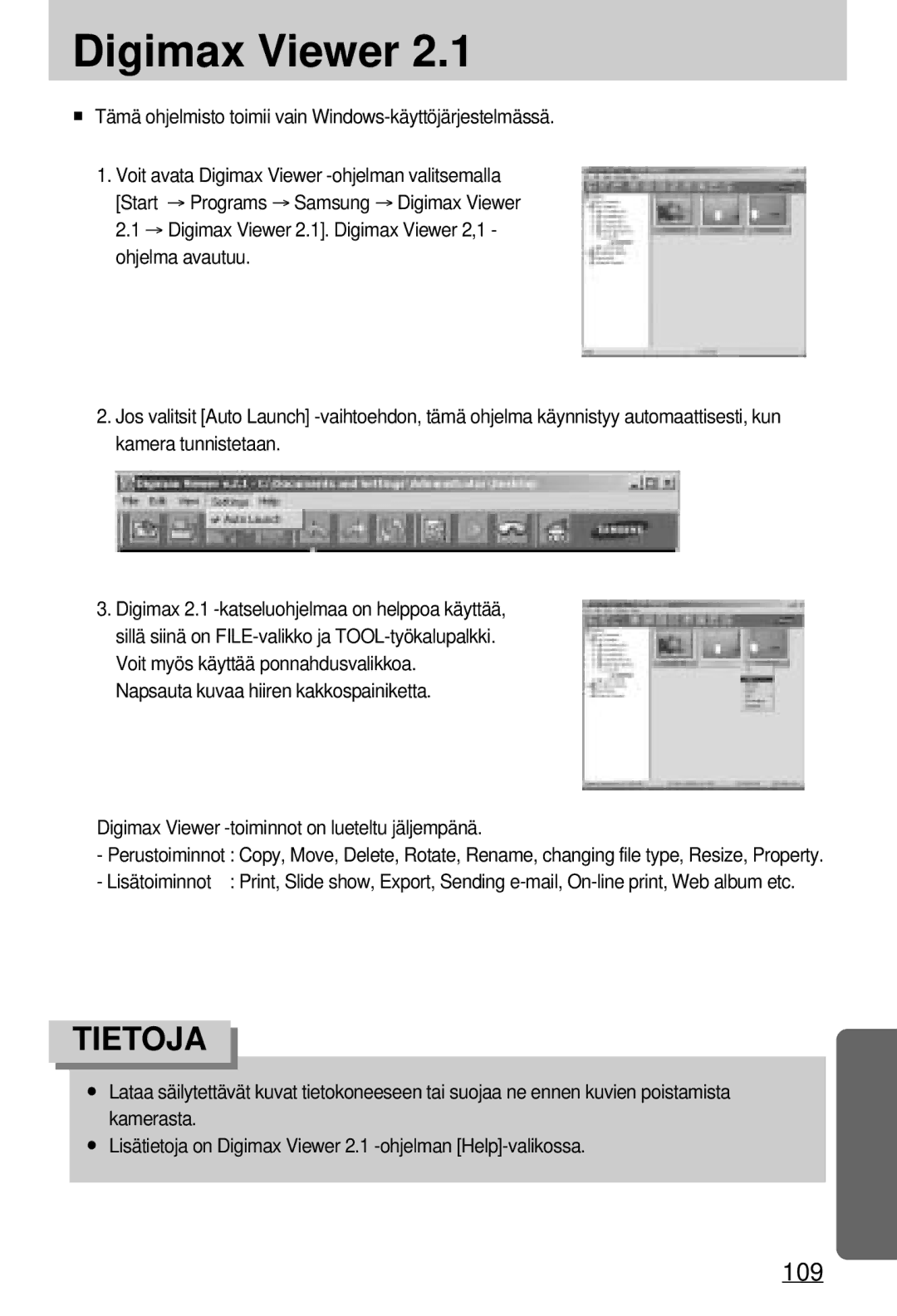 Samsung EC-A7ZZZSBB/E1 manual Digimax Viewer 