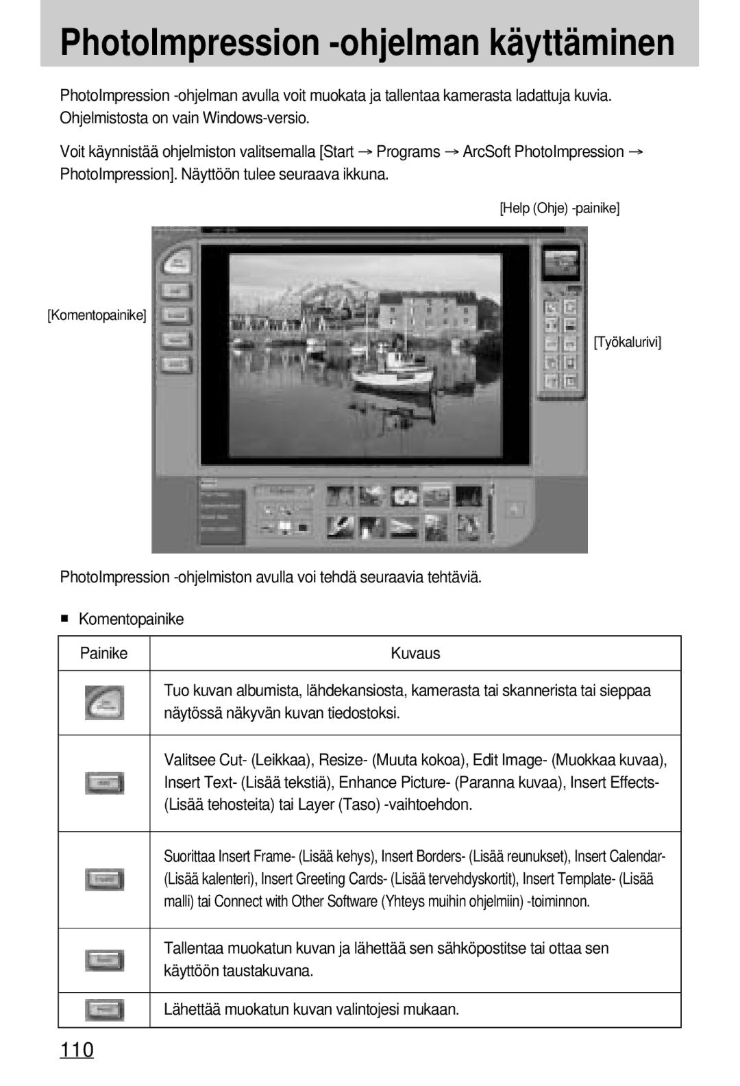 Samsung EC-A7ZZZSBB/E1 manual Näytössä näkyvän kuvan tiedostoksi, Lisää tehosteita tai Layer Taso -vaihtoehdon 