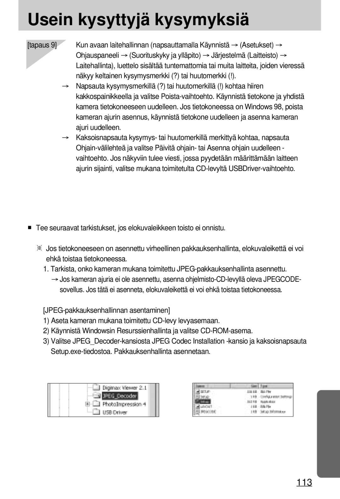 Samsung EC-A7ZZZSBB/E1 manual 113 