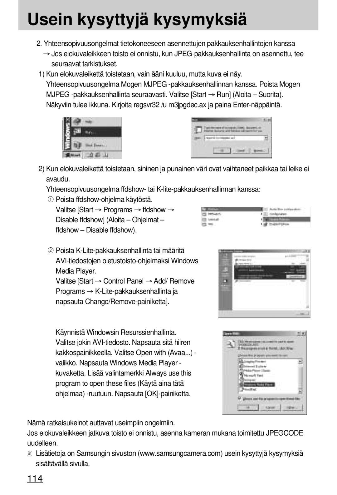 Samsung EC-A7ZZZSBB/E1 manual 114 