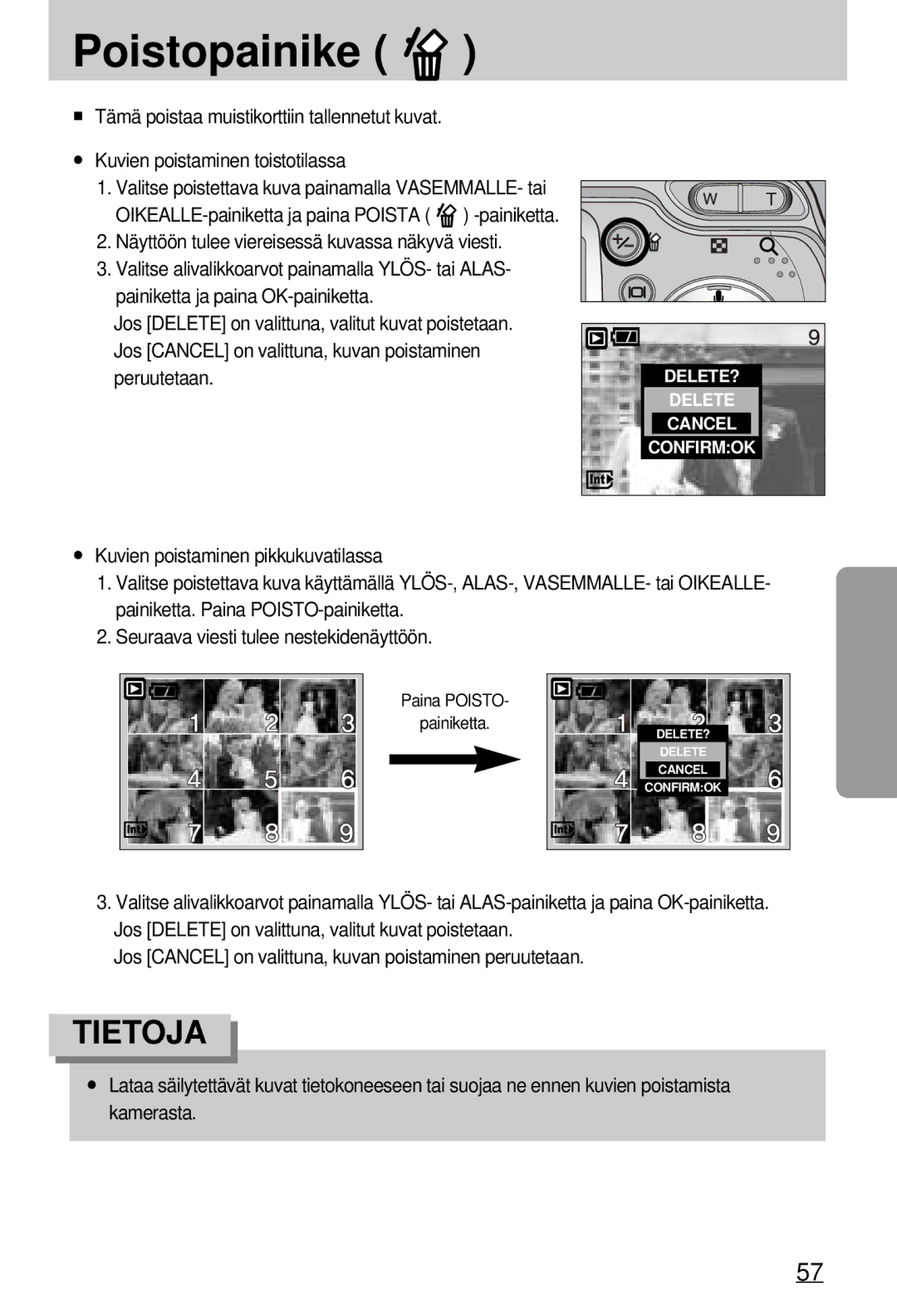 Samsung EC-A7ZZZSBB/E1 manual Poistopainike 