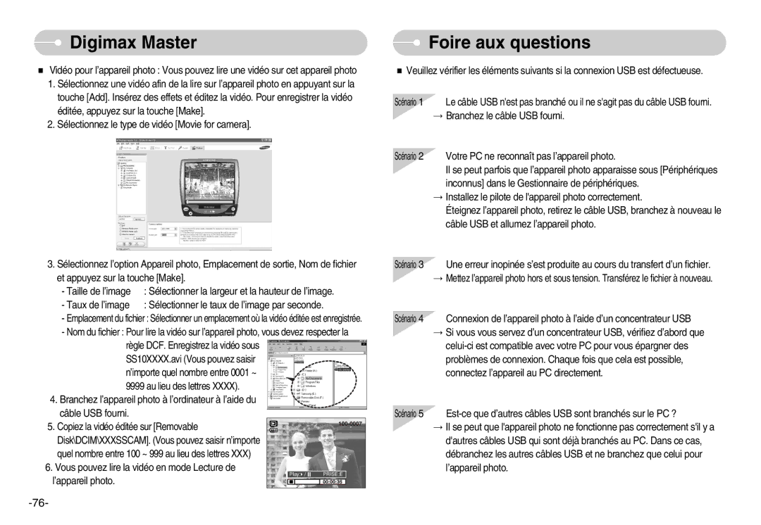 Samsung EC-D1030BBF/E1, EC-D1030SBF/E1 manual Foire aux questions 