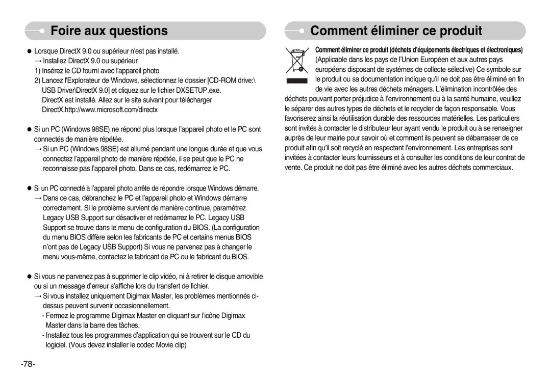 Samsung EC-D1030BBF/E1, EC-D1030SBF/E1 manual Comment éliminer ce produit 