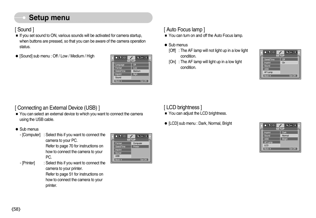 Samsung EC-D1030BBF/E1, EC-D1030SBF/E1 manual Sound 