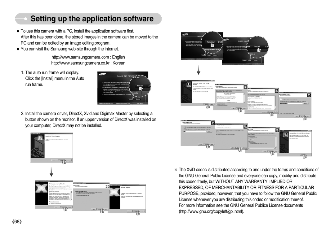 Samsung EC-D1030BBF/E1, EC-D1030SBF/E1 manual Setting up the application software 