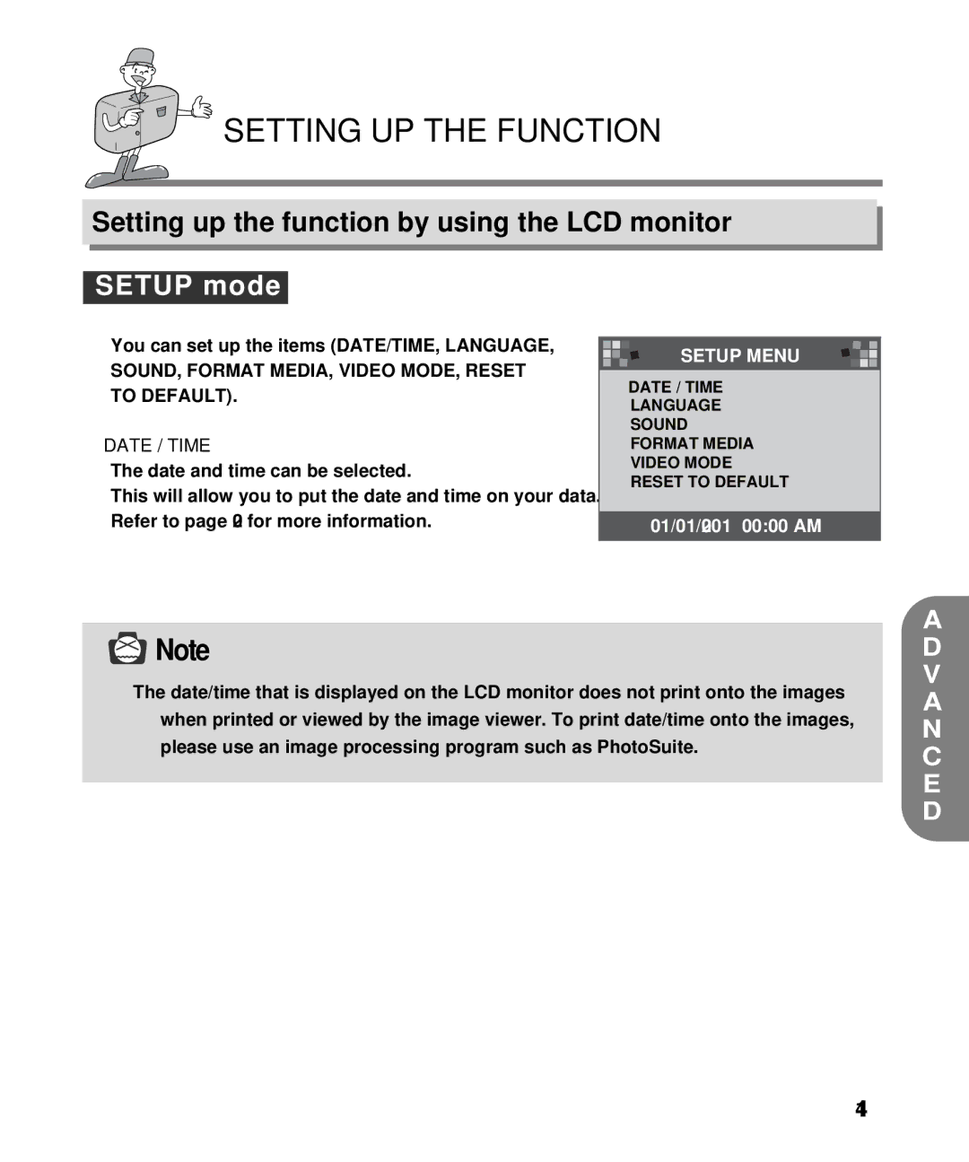 Samsung EC-D130ZSBA/E1, EC-D130ZSBA/US manual Setup mode, Date / Time 