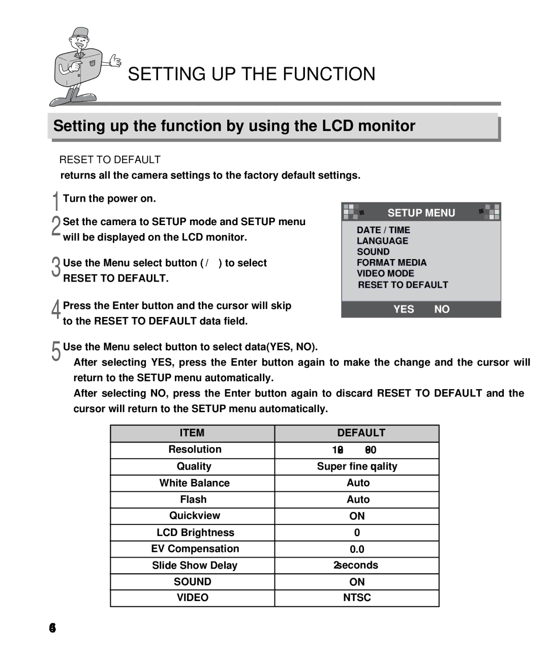 Samsung EC-D130ZSBA/US, EC-D130ZSBA/E1 manual Reset to Default 