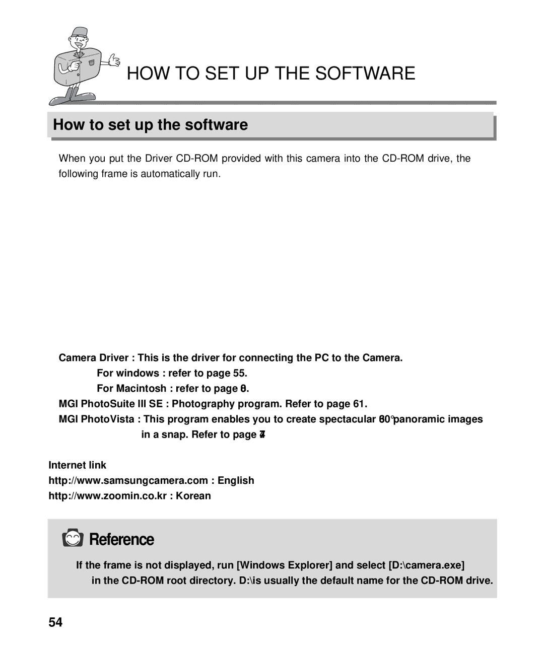 Samsung EC-D130ZSBA/US, EC-D130ZSBA/E1 manual HOW to SET UP the Software, How to set up the software 