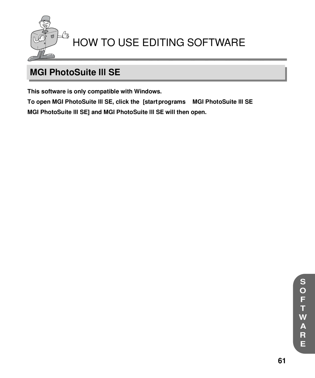 Samsung EC-D130ZSBA/E1, EC-D130ZSBA/US manual HOW to USE Editing Software, MGI PhotoSuite lll SE 