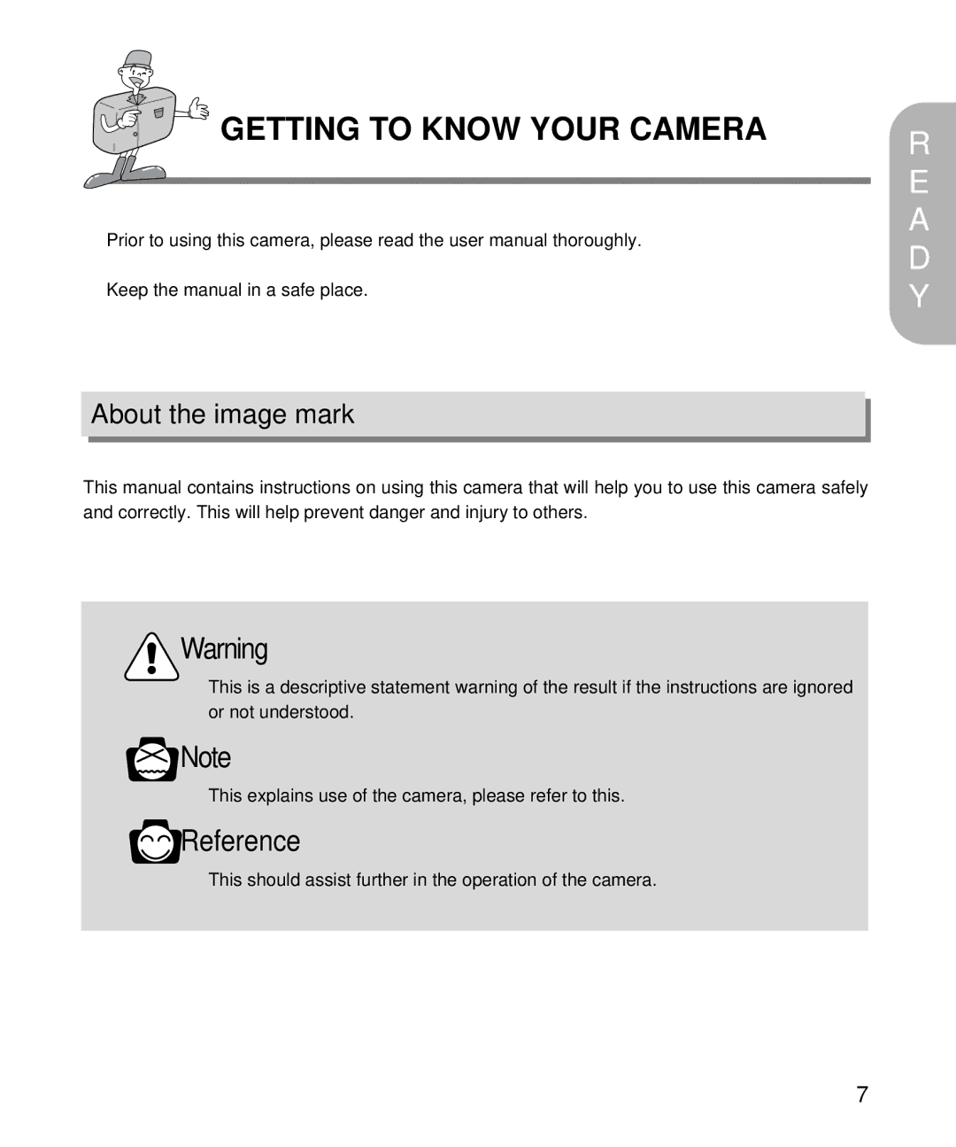 Samsung EC-D130ZSBA/E1, EC-D130ZSBA/US manual Getting to Know Your Camera, About the image mark 