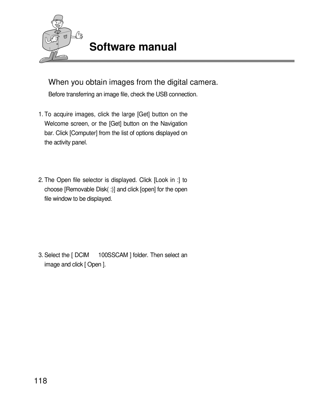 Samsung EC-D240ZSBA/E1 manual When you obtain images from the digital camera, 118 