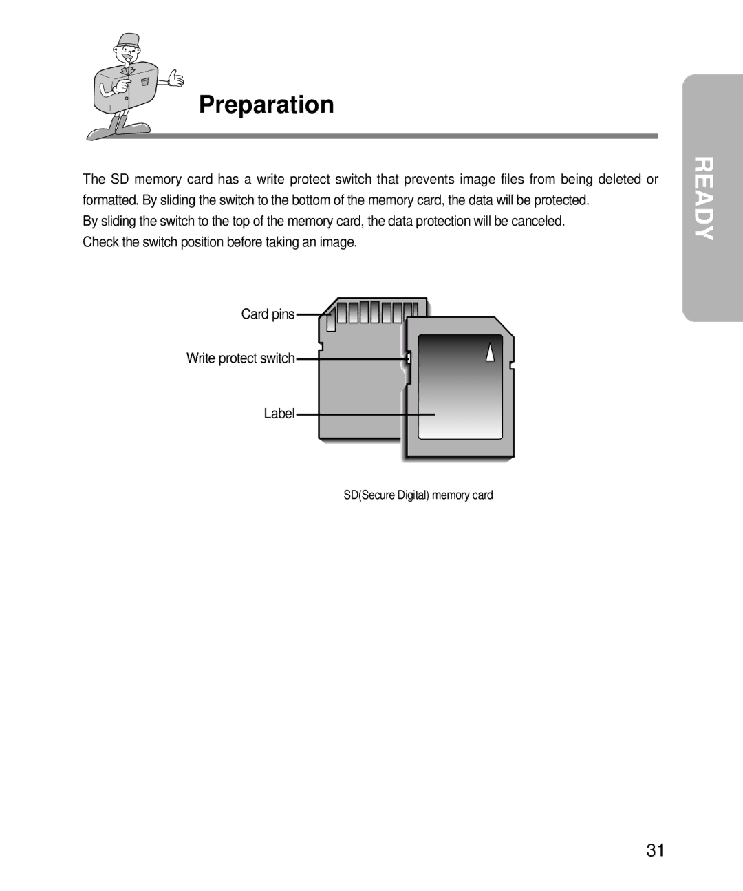 Samsung EC-D240ZSBA/E1 manual SDSecure Digital memory card 