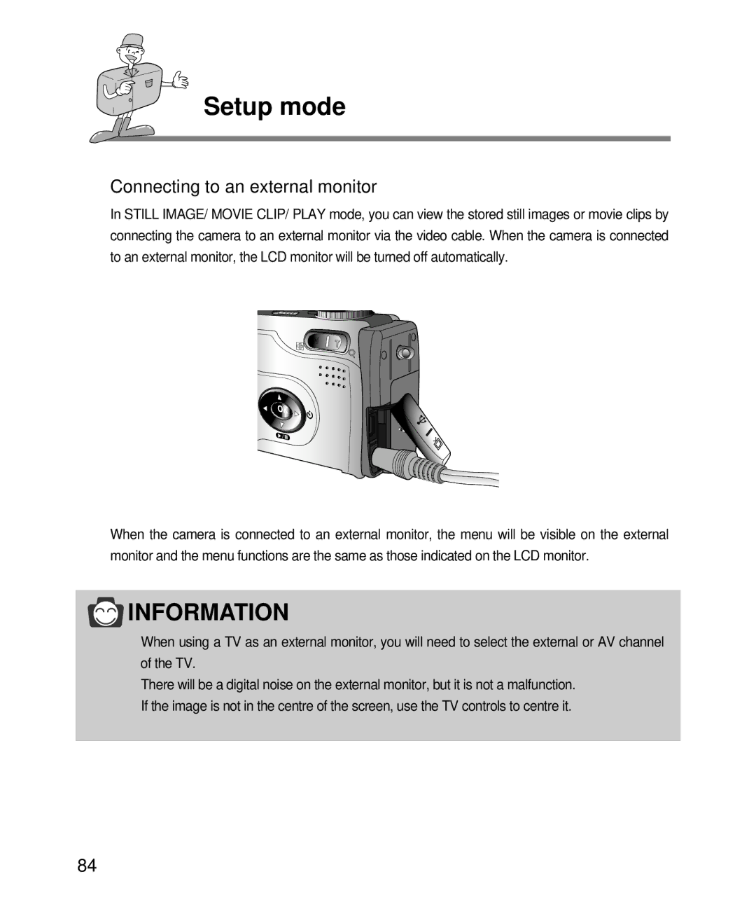 Samsung EC-D240ZSBA/E1 manual Connecting to an external monitor 