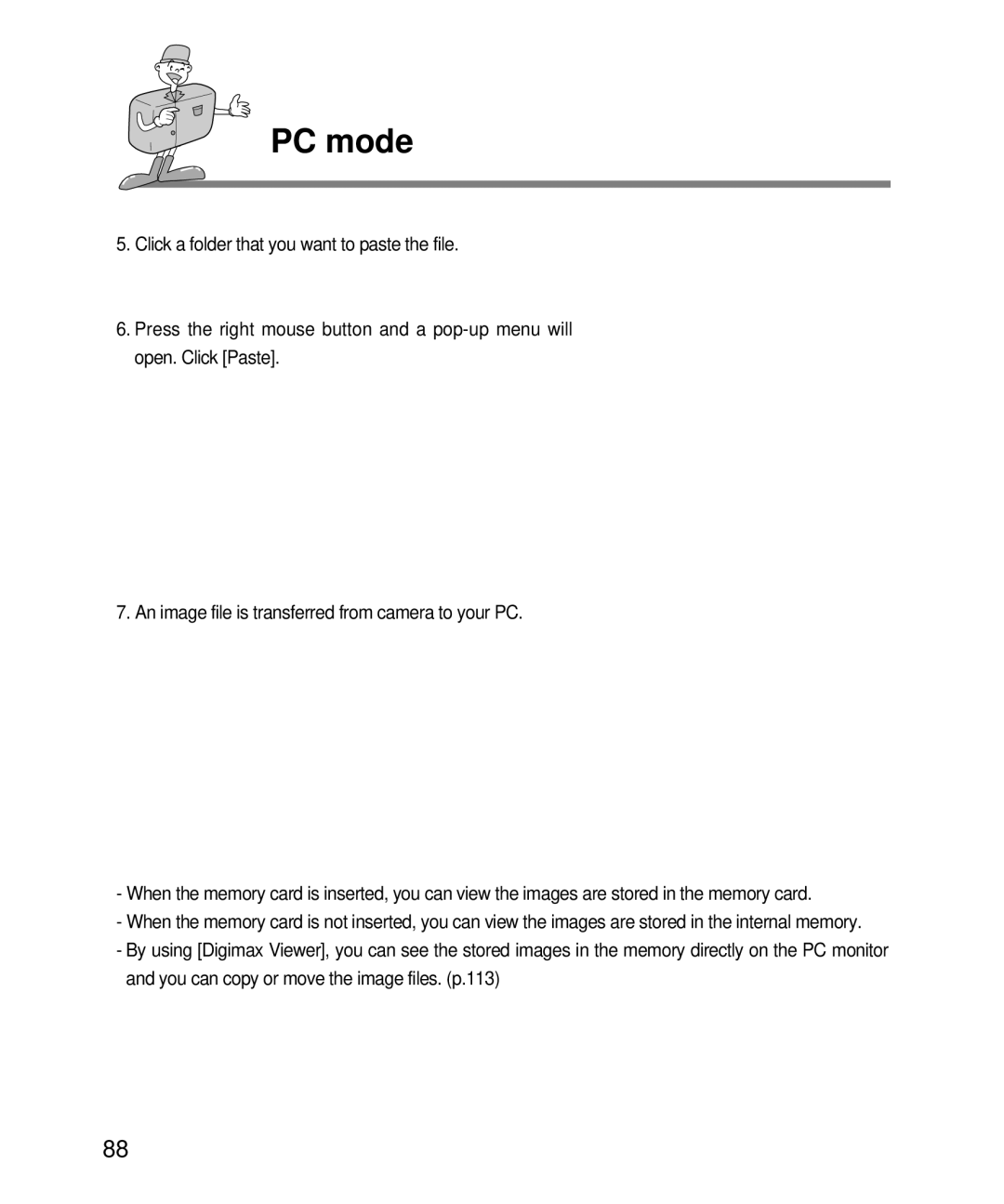 Samsung EC-D240ZSBA/E1 manual PC mode 