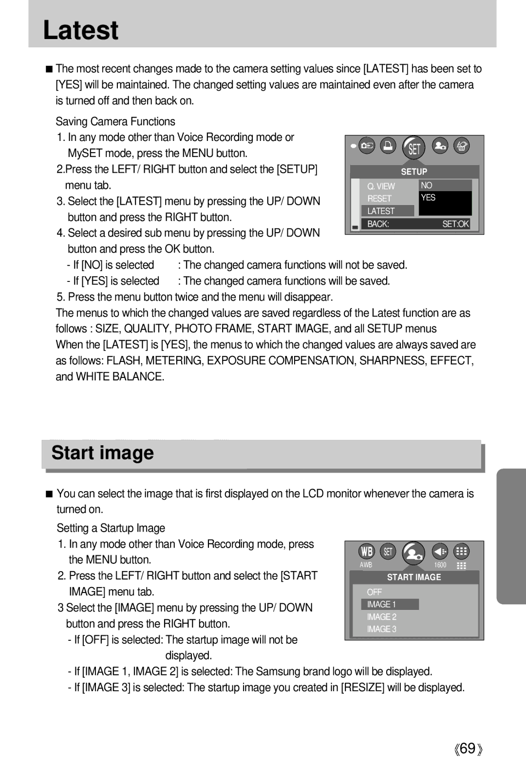 Samsung EC-D250ZSBA/E1 manual Latest, Start image 