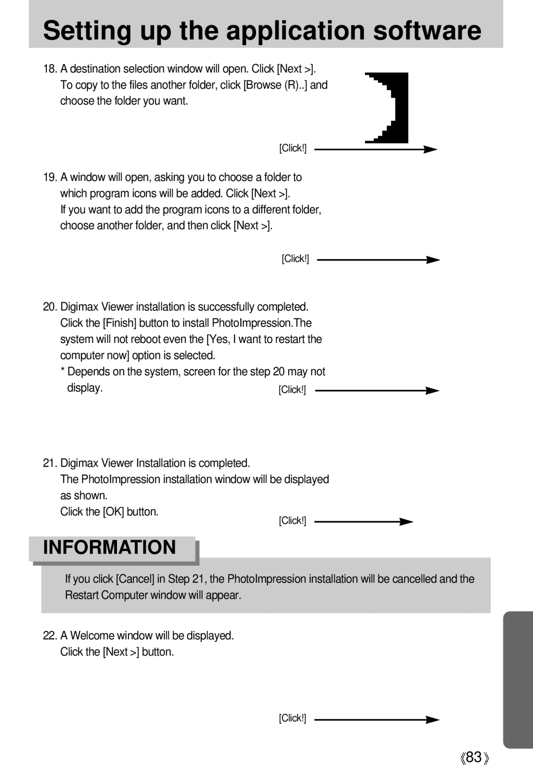 Samsung EC-D250ZSBA/E1 manual Welcome window will be displayed. Click the Next button 