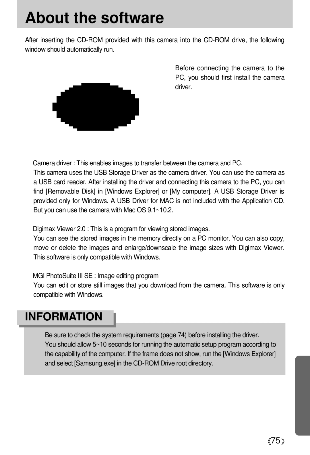 Samsung EC-D301ZSBA/E1 manual About the software 