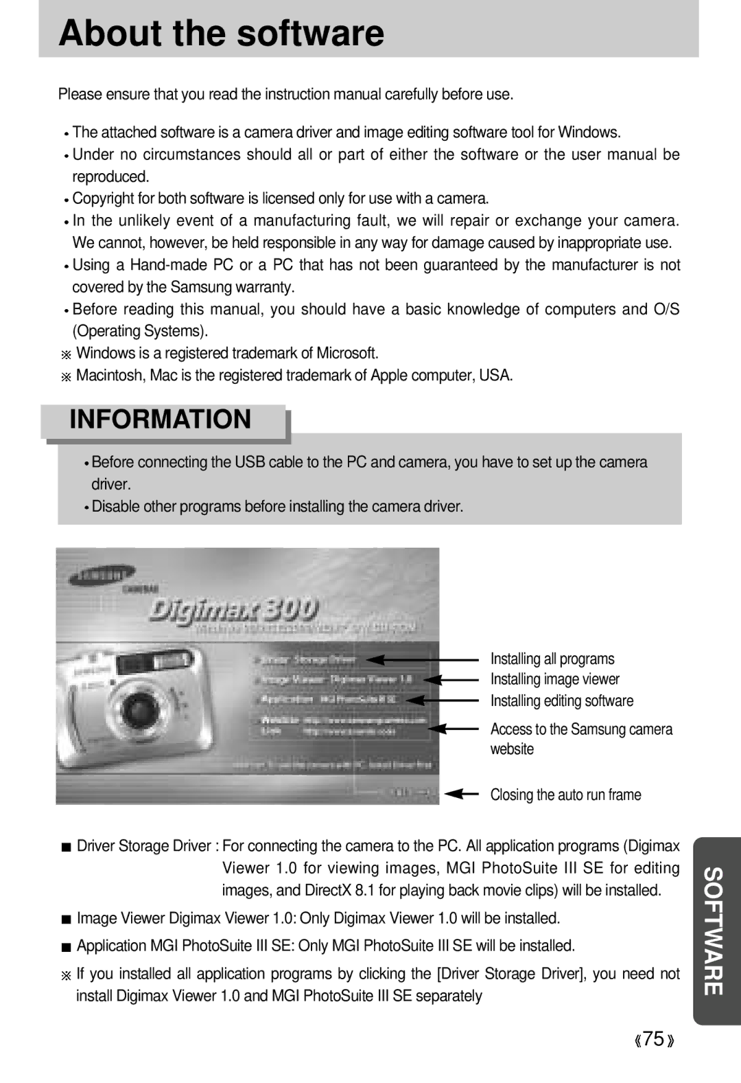 Samsung EC-D330ZSBA/E1 manual About the software 