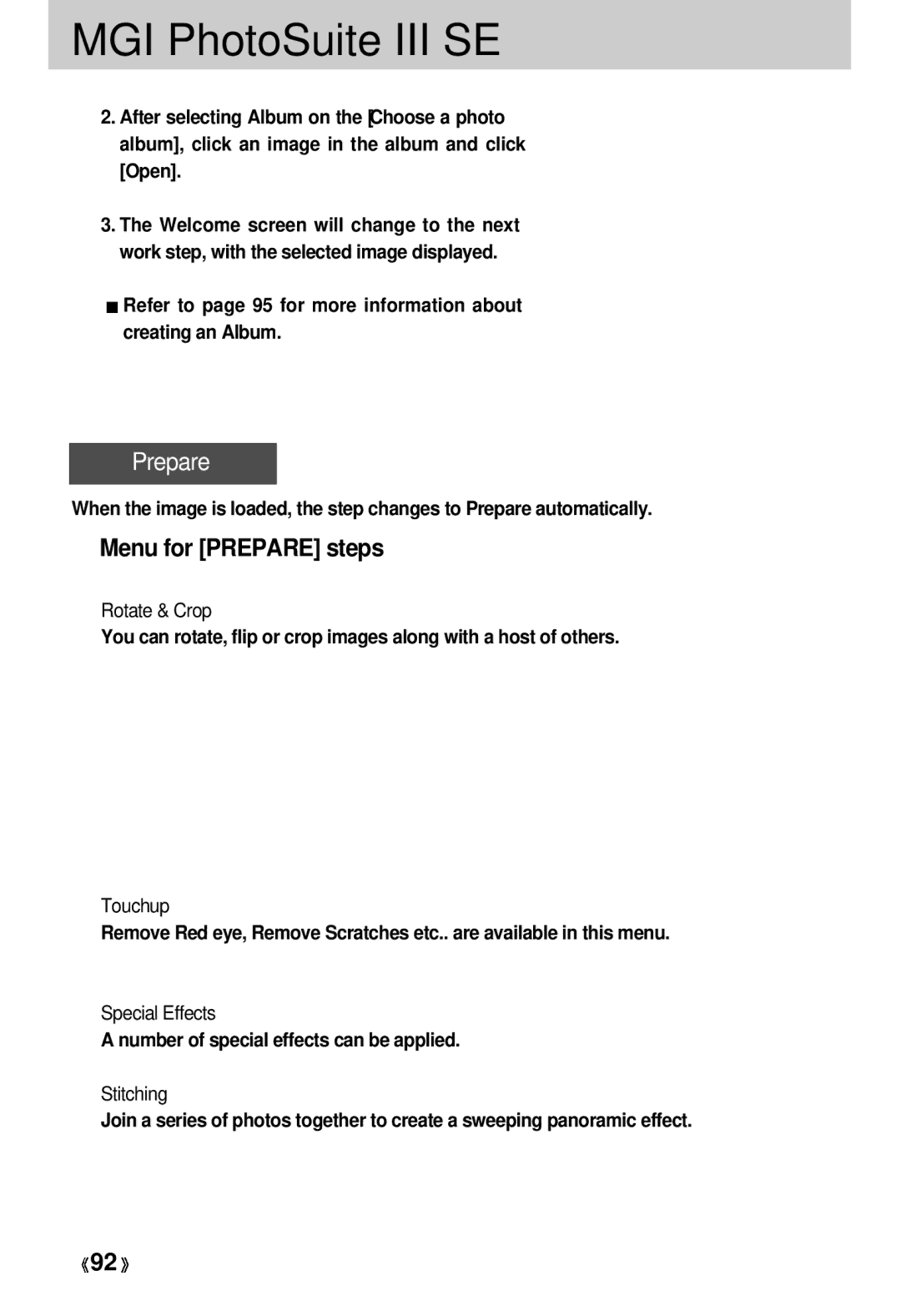 Samsung EC-D330ZSBA/E1 manual Menu for Prepare steps, Number of special effects can be applied 