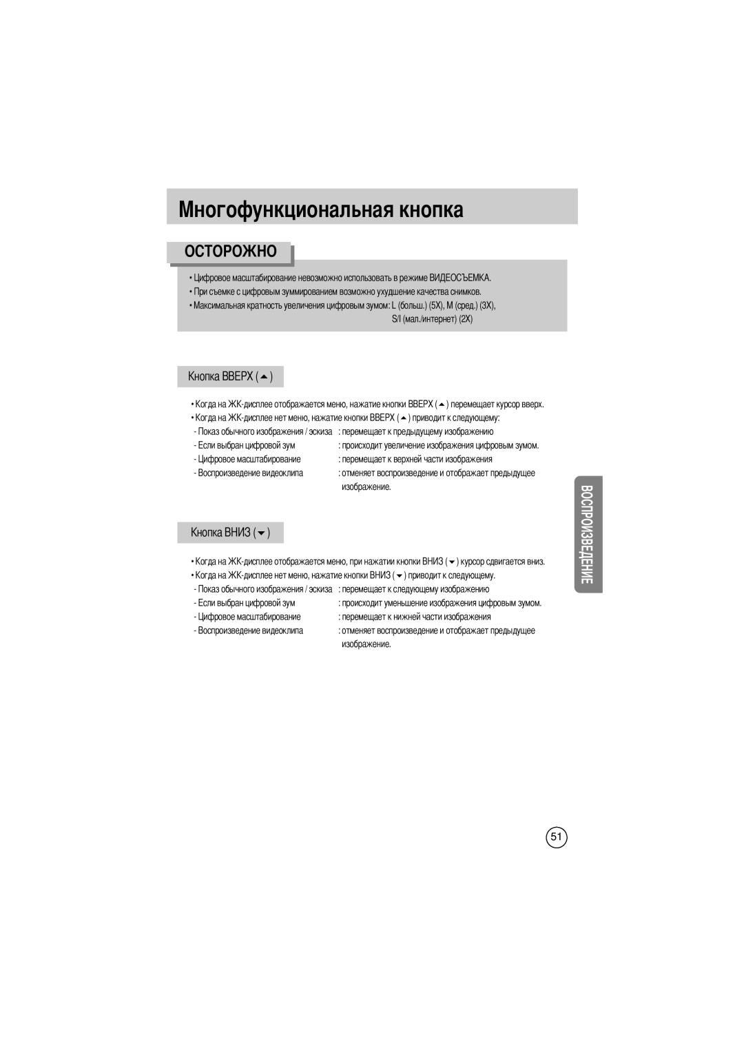 Samsung EC-D330ZSBA/E1 manual Мал./интернет, Перемещает курсор вверх, Приводит к следующему, Курсор сдвигается вниз 