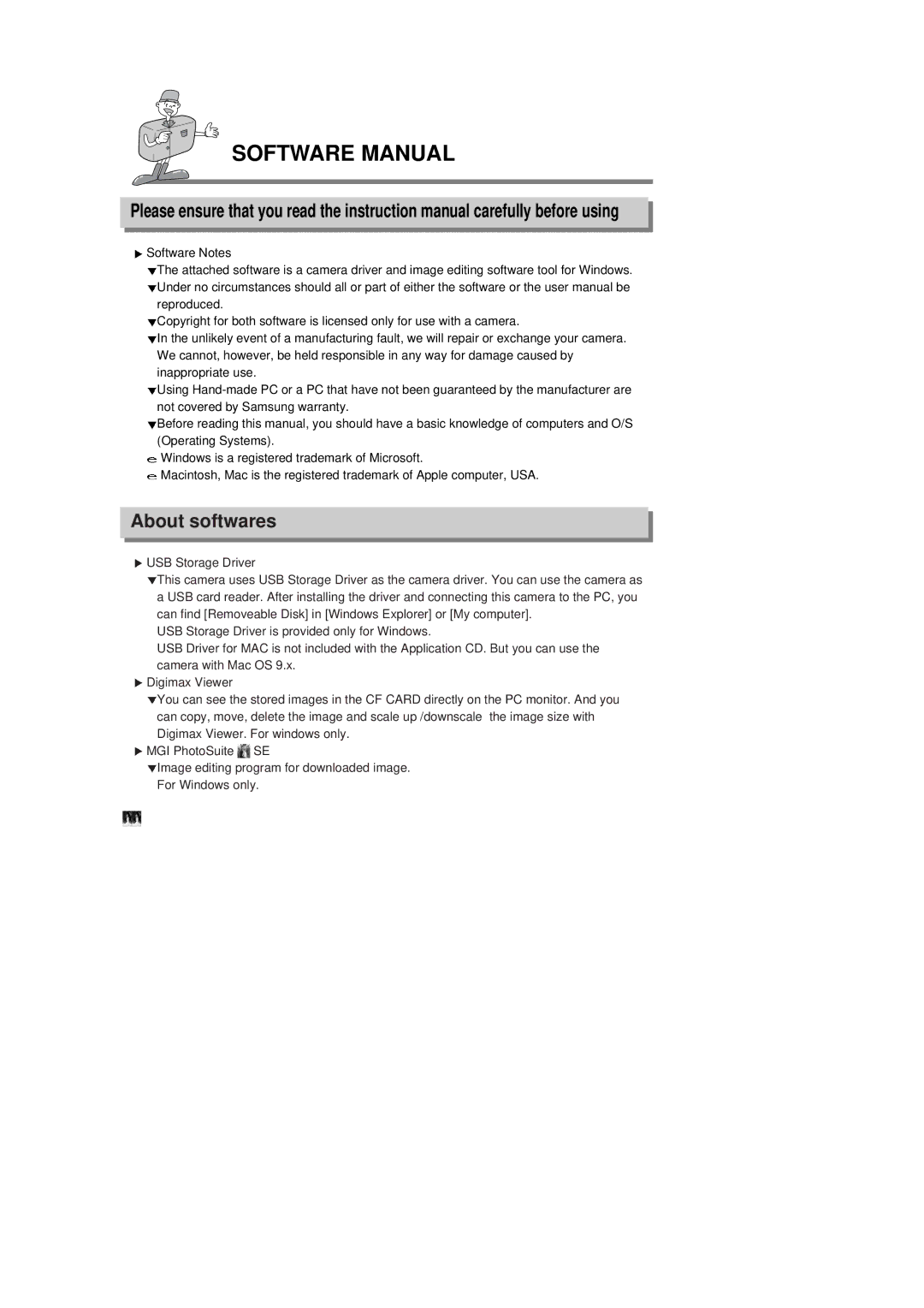 Samsung EC-D350SABA/E1, EC-D350SABA/US, EC-D350SABA/GB manual Software Manual, About softwares 