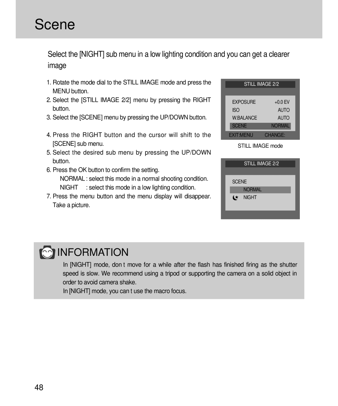 Samsung EC-D360ZSAA, EC-D360ZSBA/E1 manual Scene 