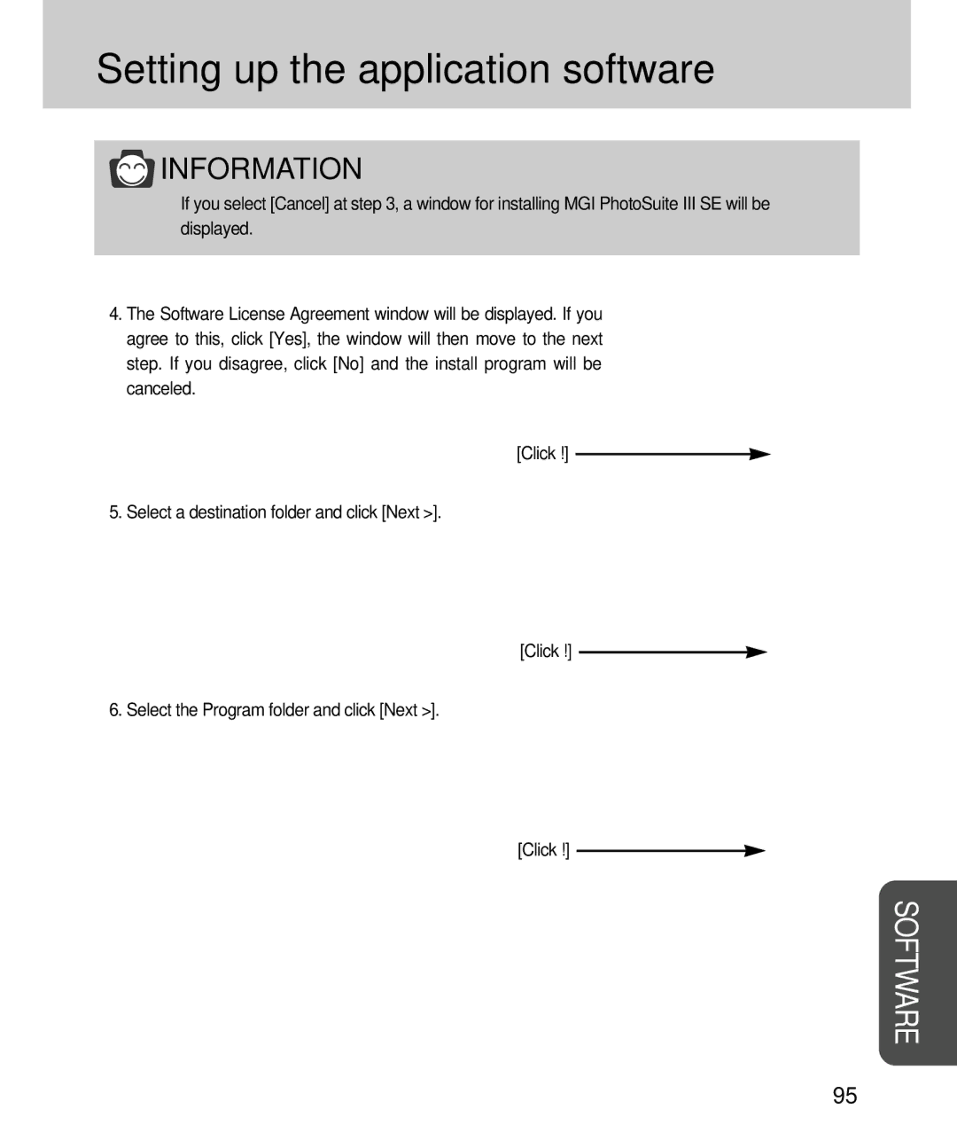 Samsung EC-D360ZSBA/E1, EC-D360ZSAA manual Setting up the application software 